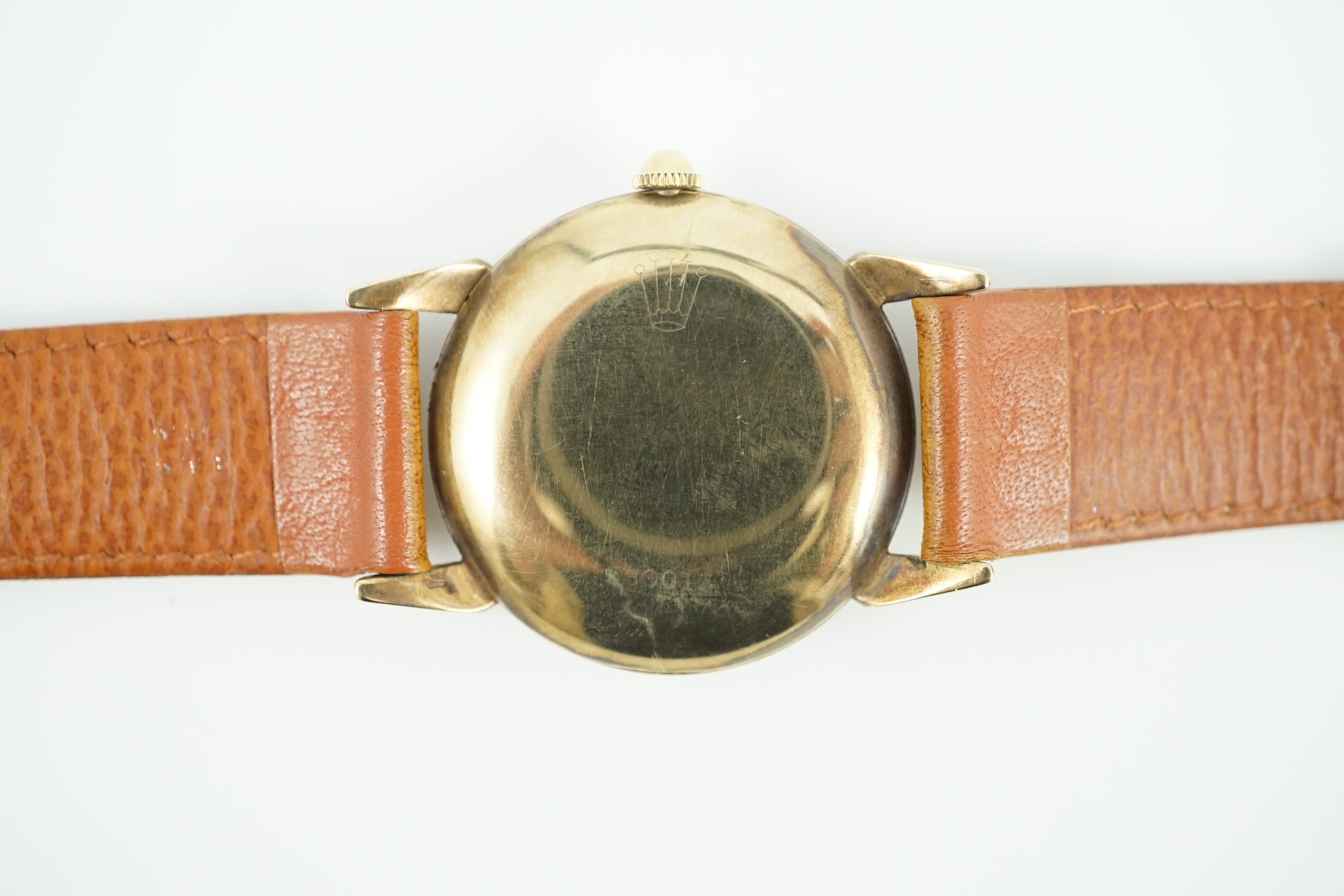 A gentleman's 1950's 9ct gold Rolex Precision manual wind wrist watch